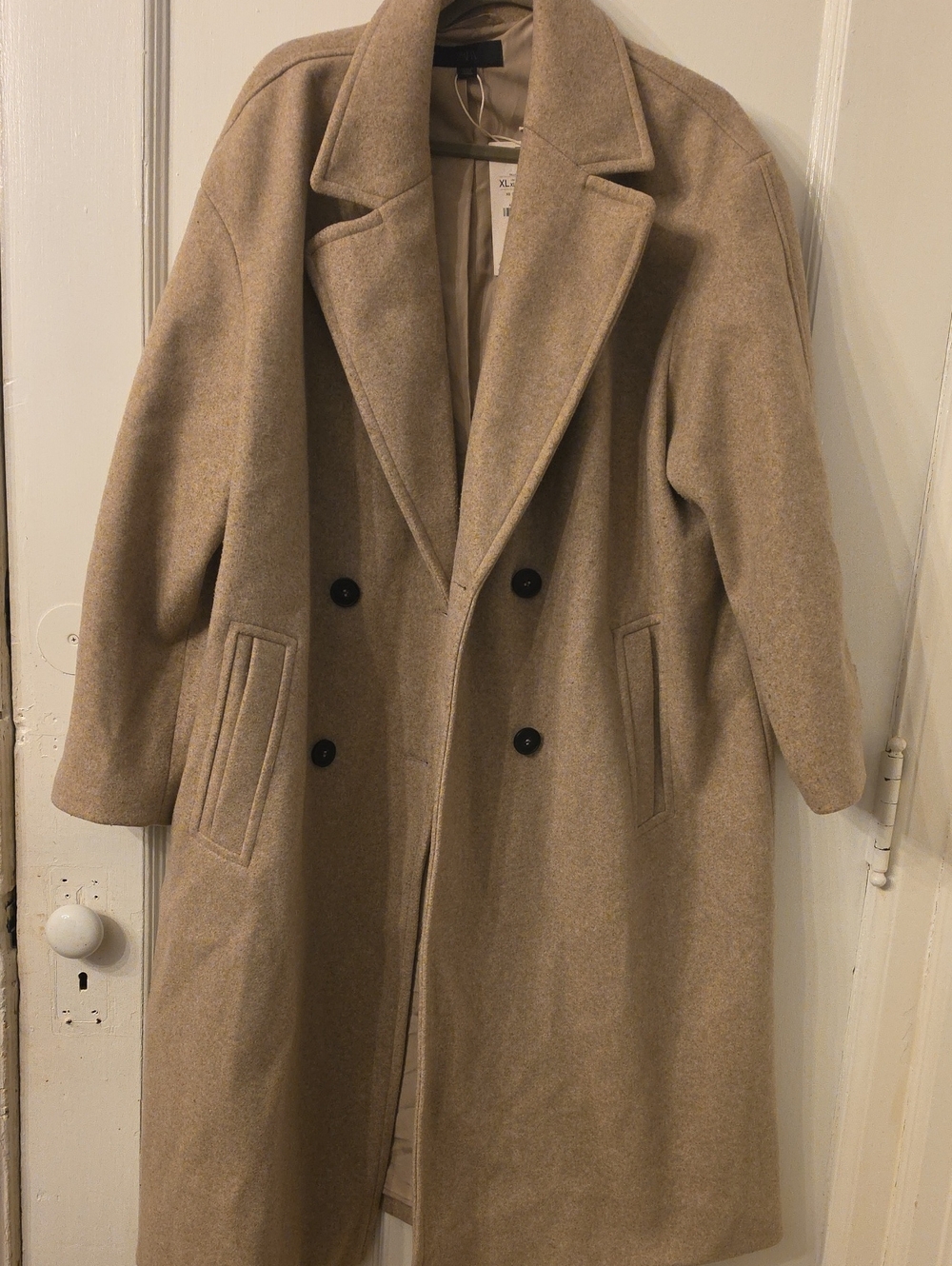 Zara Double-Breasted Coat in Brown Size XL NWT